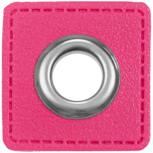 Ösen-Patches Pink Breite 32 mm ,Höhe 32 mm , Ø 10 mm